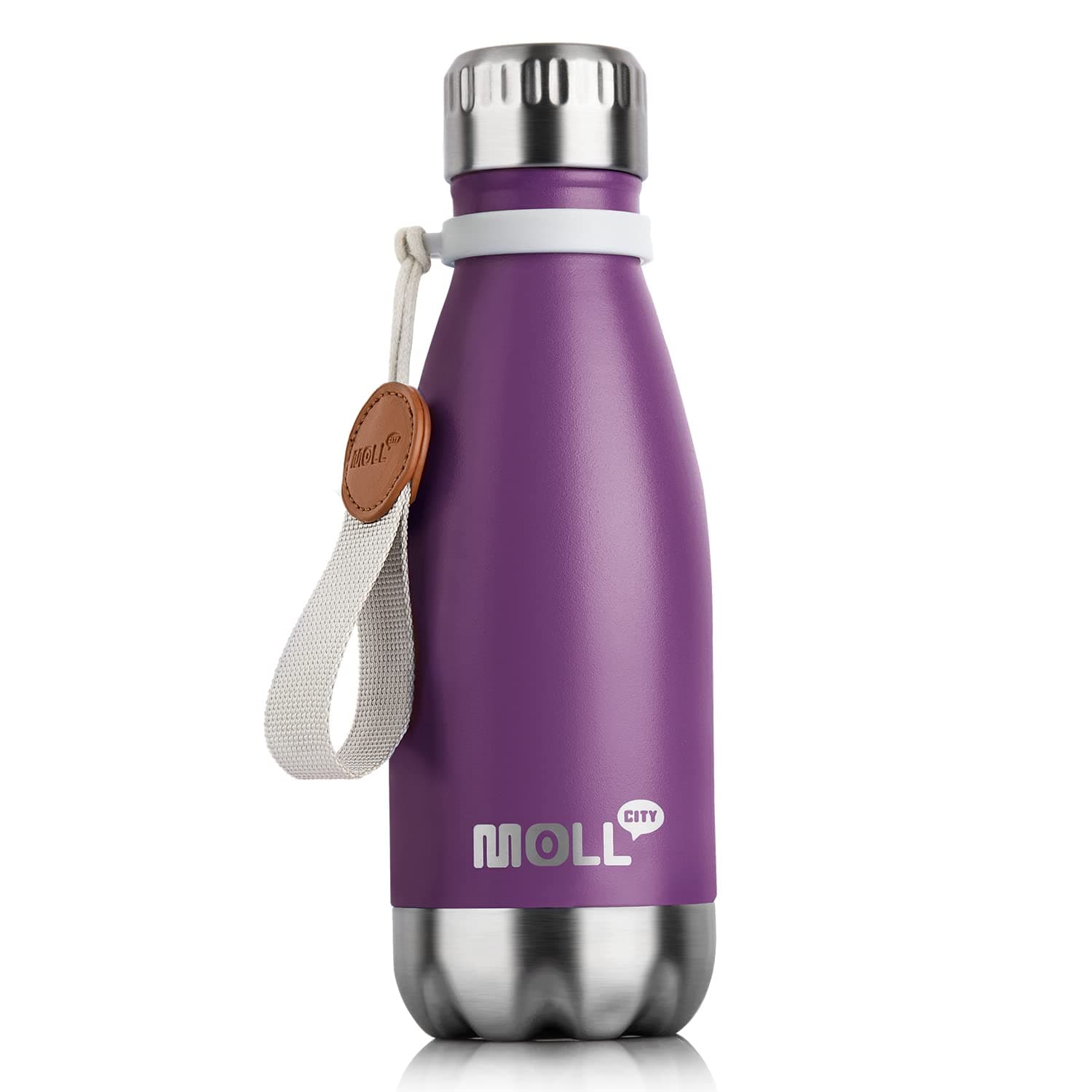 Kids Water Bottle-9 oz Small Water Bottle for School Stainless Steel Vacuum Insulated Leak Proof Cola Shape Mini Water Bottle for Boys Girls(Dark Purple)