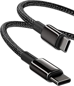 Baseus USB C Cable, 100W PD 5A QC 4.0 Fast Charging USB C to USB C Cable, Zinc Alloy Nylon Braided Type C Data Cable for Samsung S21 S20+ S10 Note 10 iPad Pro MacBook Pro Google Pixel and More (2M)