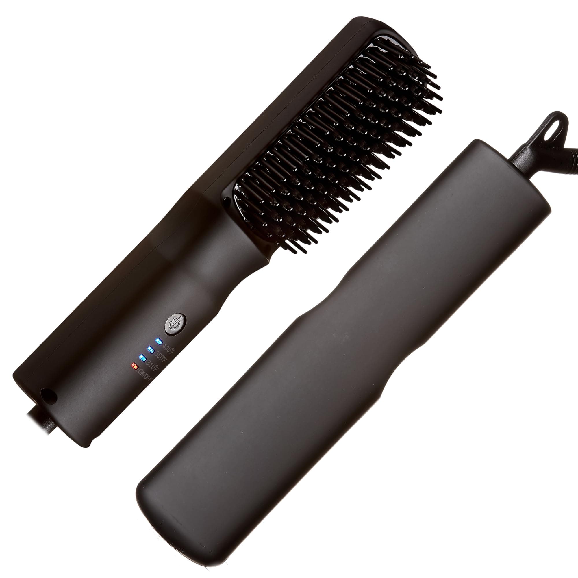 Red by Kiss 2-in-1 Ionic Hair Straightener Brush with Ceramic Coating, Adjustable Temp, Auto Shut Off, Skin Protector Bristles & 360° Swivel Cord, Smooth & Style in Few Strokes