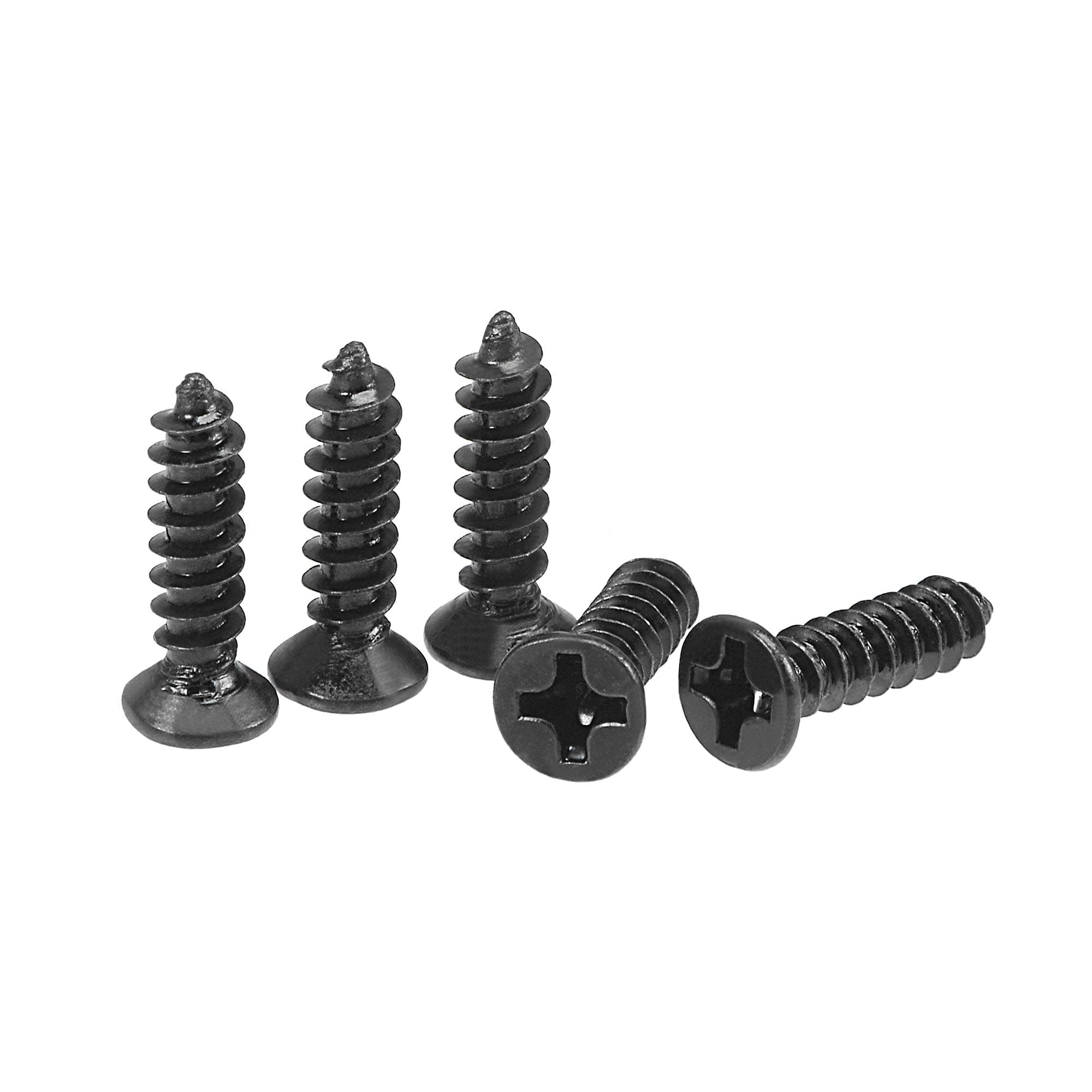 sourcing map M3 x 12mm Wood Screws Phillips Flat Head Carbon Steel Self Tapping Screws Black 200pcs