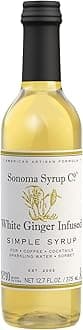 Sonoma Syrup Co. White Ginger Infused Simple Syrup 12.7 fl oz | for Cocktails, Tea, and Baking | Hand Crafted in the USA