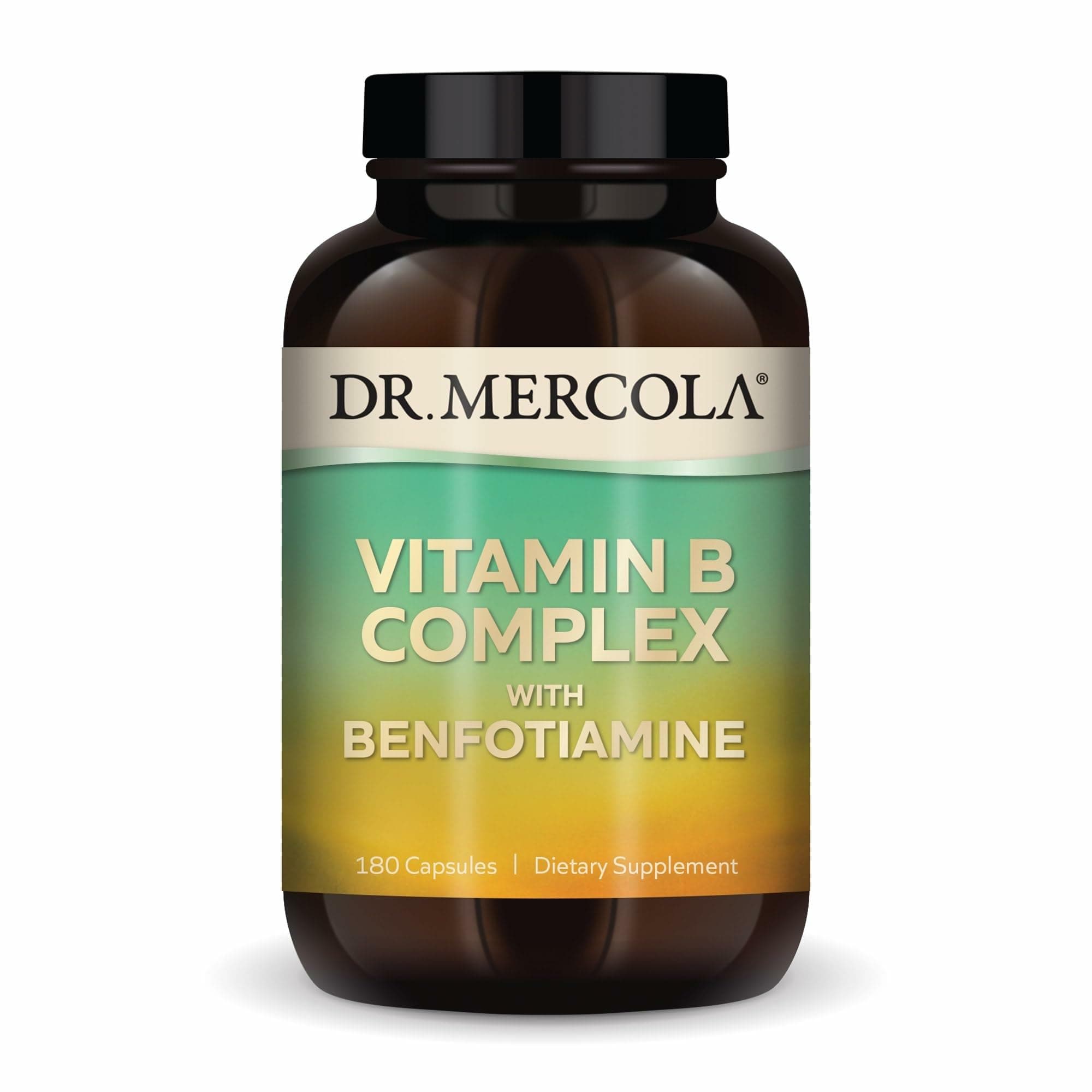 Vitamin B Complex with Benfotiamine - Supports Cellular, Brain & Immune Health - Non-GMO, Gluten-Free & Soy-Free - 180 Capsules (90 Servings)