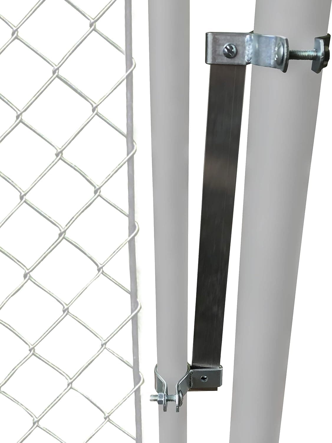 Self Closing gate Closer. Automatic gate Closer. Adjustable Closing Tension. This Sta-Klos gate Closer Works Great for Any Chainlink gate up to 4 Foot Wide. (Silver)
