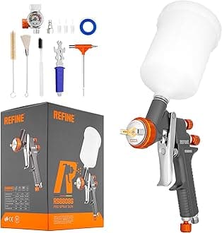 REFINE Air Spray Gun, Auto Paint Gun with 1.4mm Nozzle, Easy to Use Gravity Feed Paint Spray Gun, Professional Auto Body Paint Sprayer for Cars, House, Furniture Painting with Air Pressure Gauge