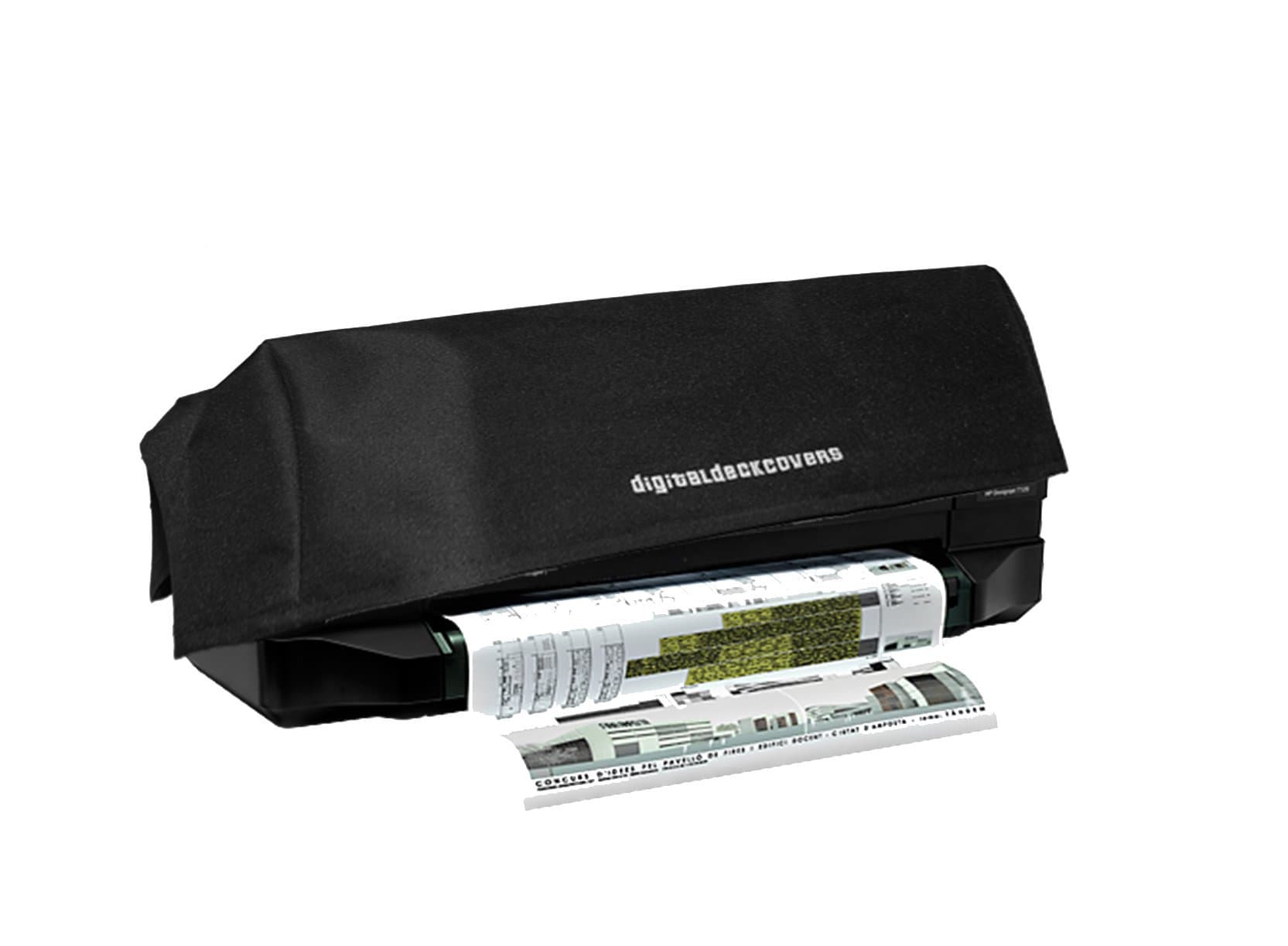 digitaldeckcovers Wide Format Printer Dust Cover for HP Designjet T120 - 24" Plotter Protector [Antistatic, Water Resistant, Heavy Duty Premium Fabric, Black]