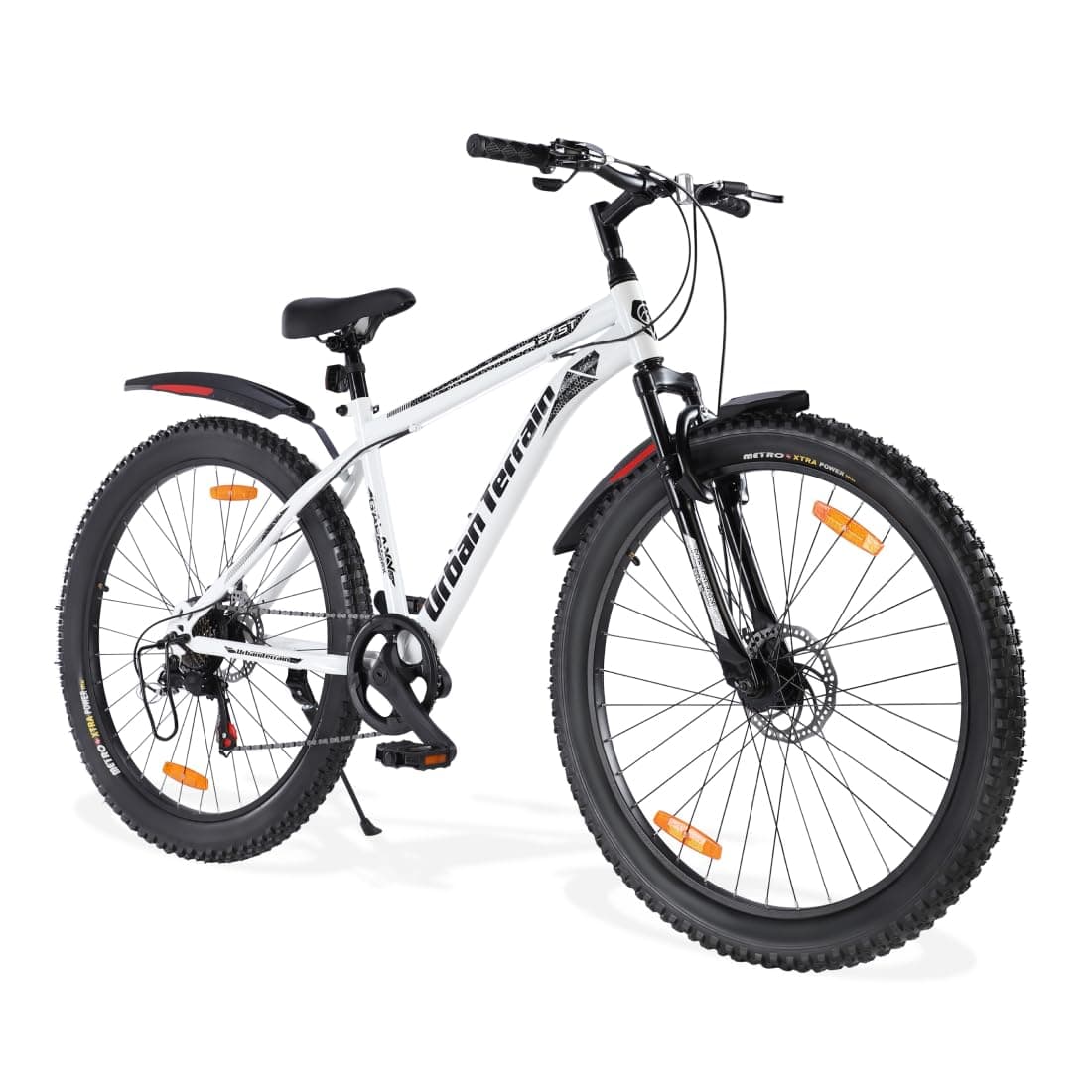 Urban Terrain Galaxy Max Multispeed Geared High Performance Mountain Cycles for Men with Complete Accessories MTB Bike 27.5T (7 Speed, White)
