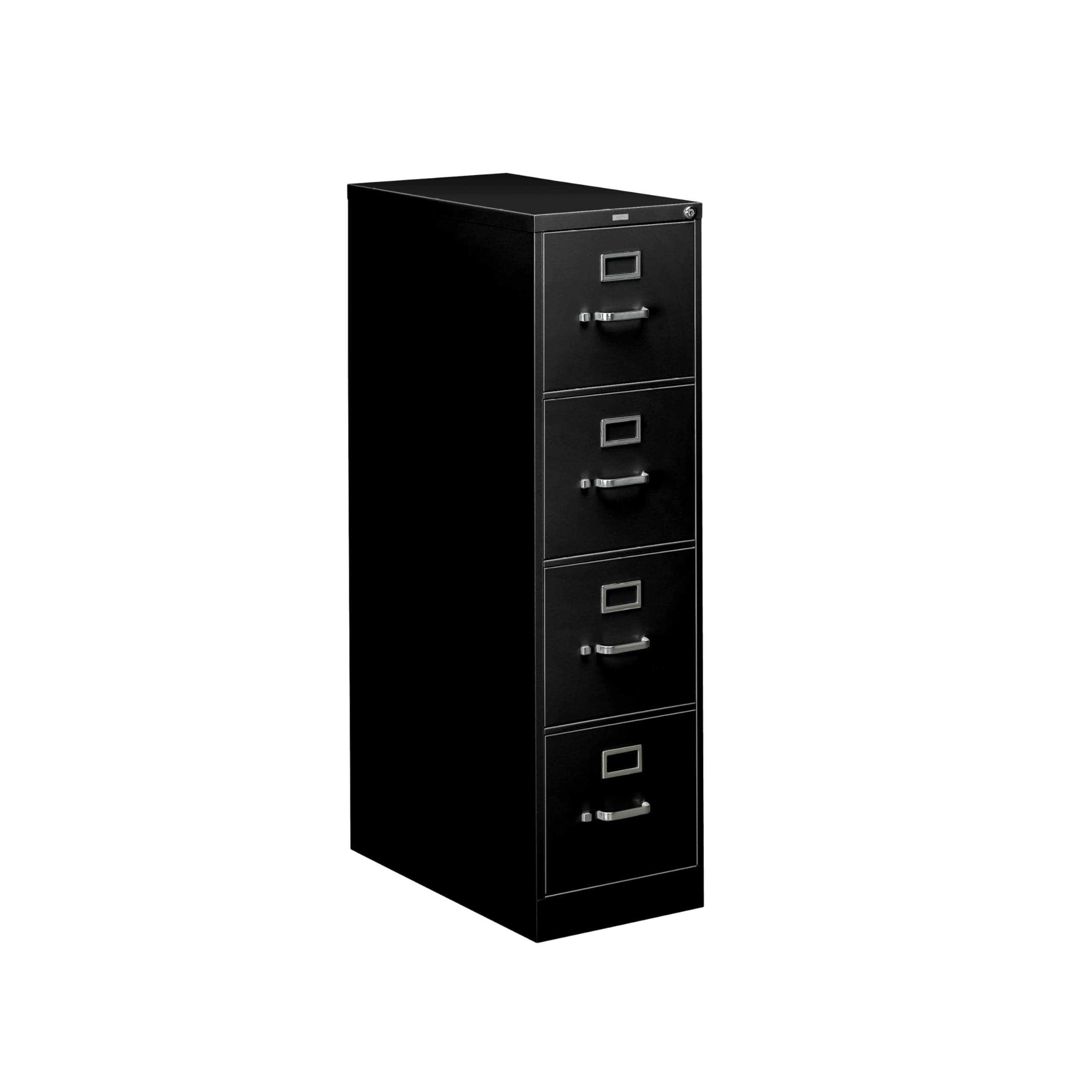 4 Drawer Vertical File Cabinet with Lock, Metal Filing Cabinets with 4 Drawers for Hanging Files and Letter Files, 26.5" Deep, Black