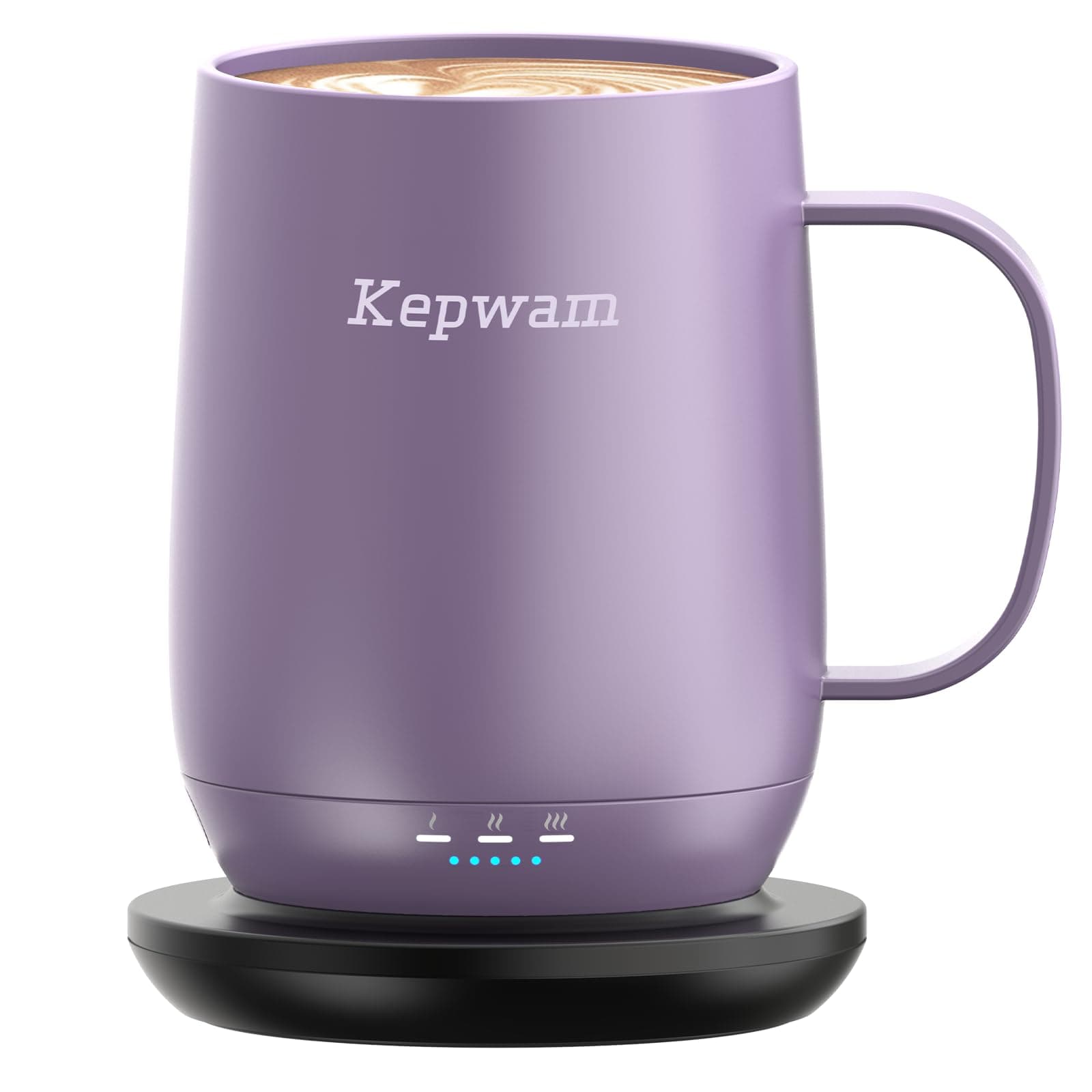 Kepwam Self Heating Coffee Mug 2, 16oz Smart Heated Coffee Mug, 150 Min Battery Life - Hot up to 149℉ Temperature Control Coffee Mug Warmer, Gifts for Women and Men (No APP)