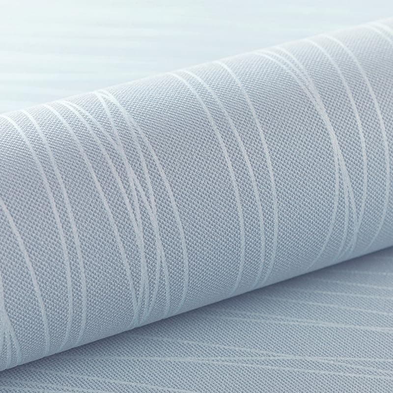 Blue Striped Wallpaper Features Metallic Silver Blue Textured Wallpaper for Living Room Bedroom Kitchen Hallway Front Room,9.5×0.53m Non Woven Fabric Wall Paper