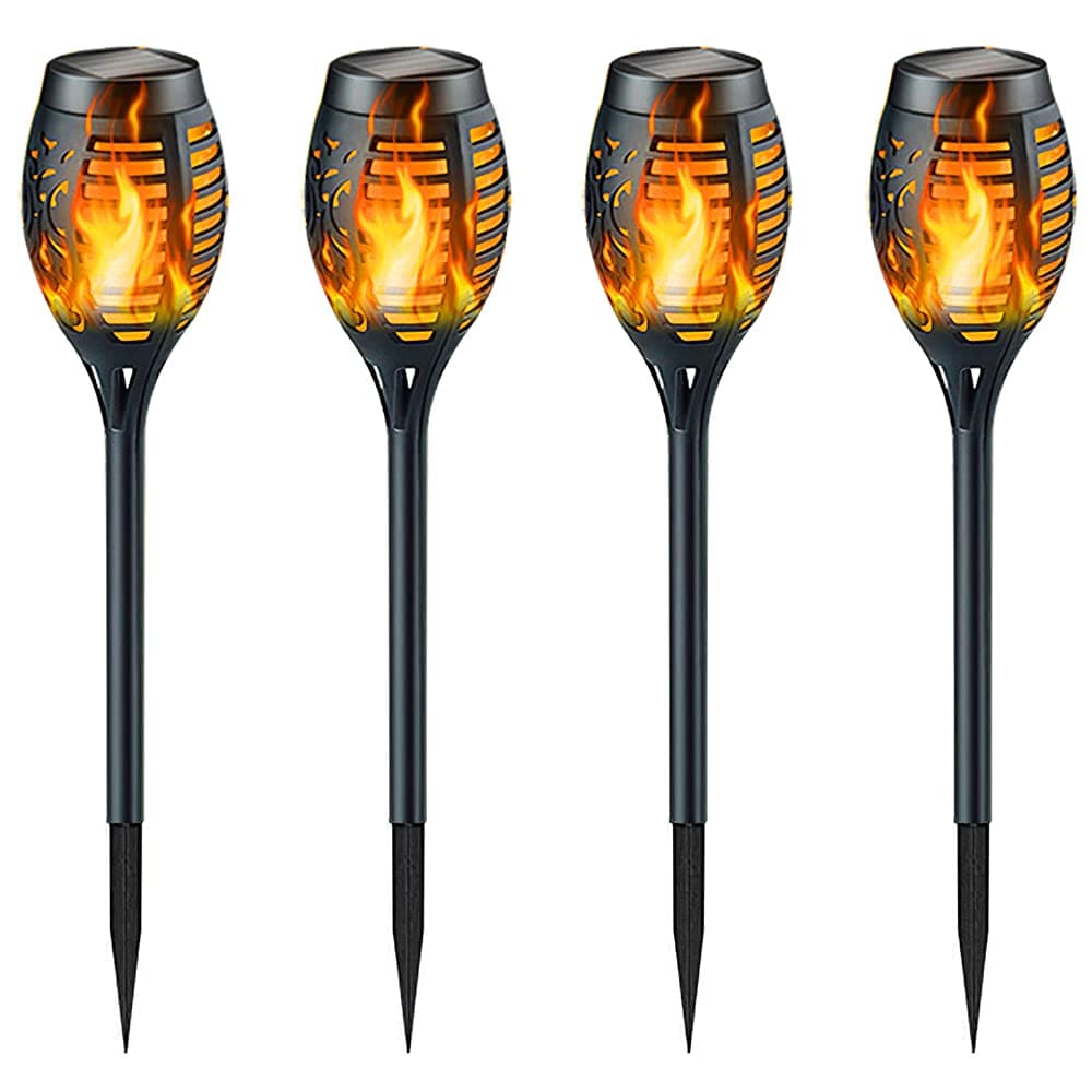Solar Torch Light with Flickering Flame, StillCool Outdoor Solar Flame Effect Lantern, Garden Spotlights Landscape Decoration Stick Light for Patio Driveway Pathway(4 Pack)