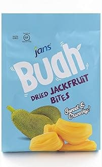 Jans Jan's Buah Dried Fruit Chips - Experience Real Fruit, Gluten-Free, Sweet & Crunchy, Ready-to-Eat, Perfect for Anytime Snacking (Pack of 4, Jackfruit)