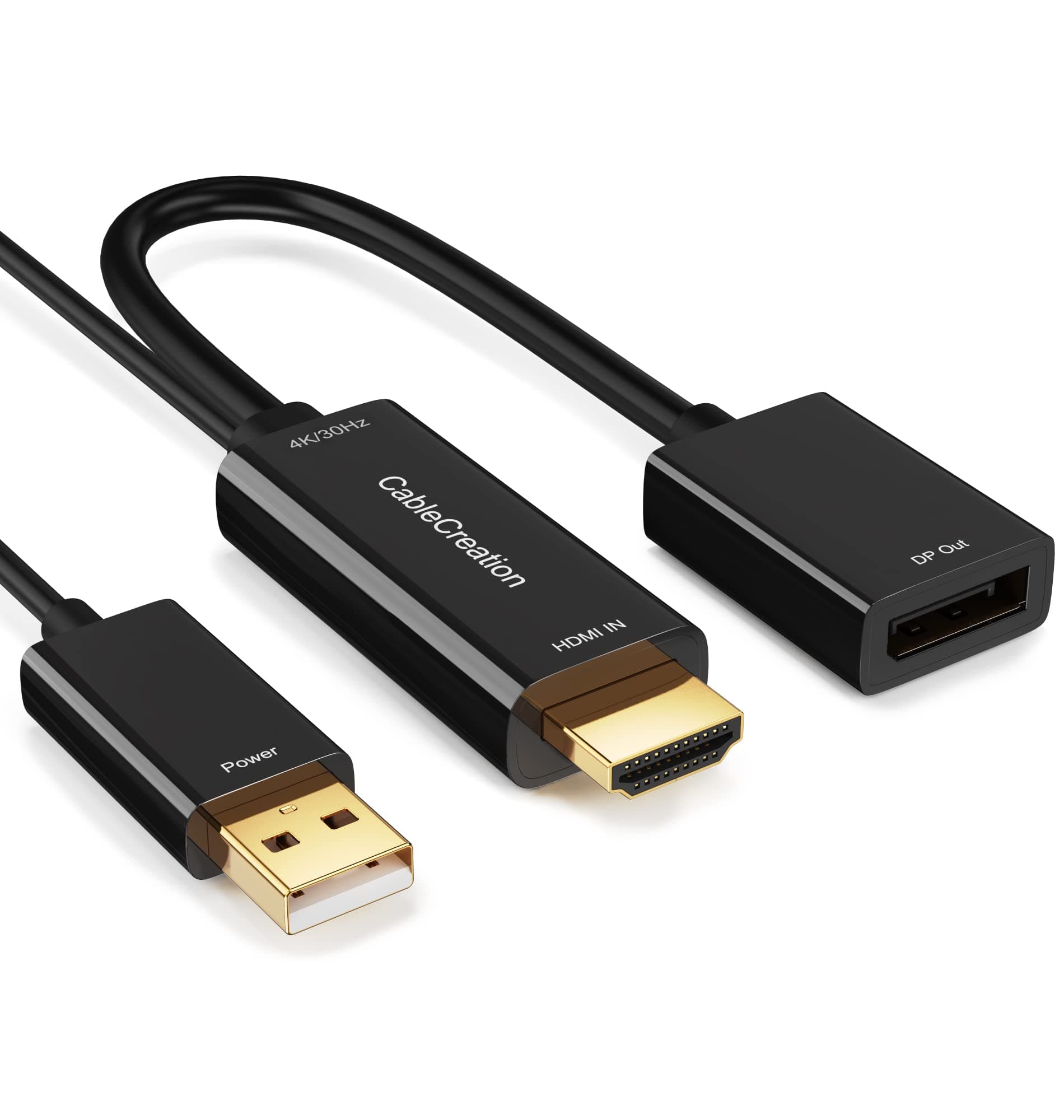 CableCreation HDMI to DisplayPort Cable Adapter, HDMI to DP Cable Converter Cord Gold Plated UHD 4K@30Hz FHD, Compatible with Any DisplayPort HDMI Enabled PC, Laptop, Monitor, TV, Projector for Video