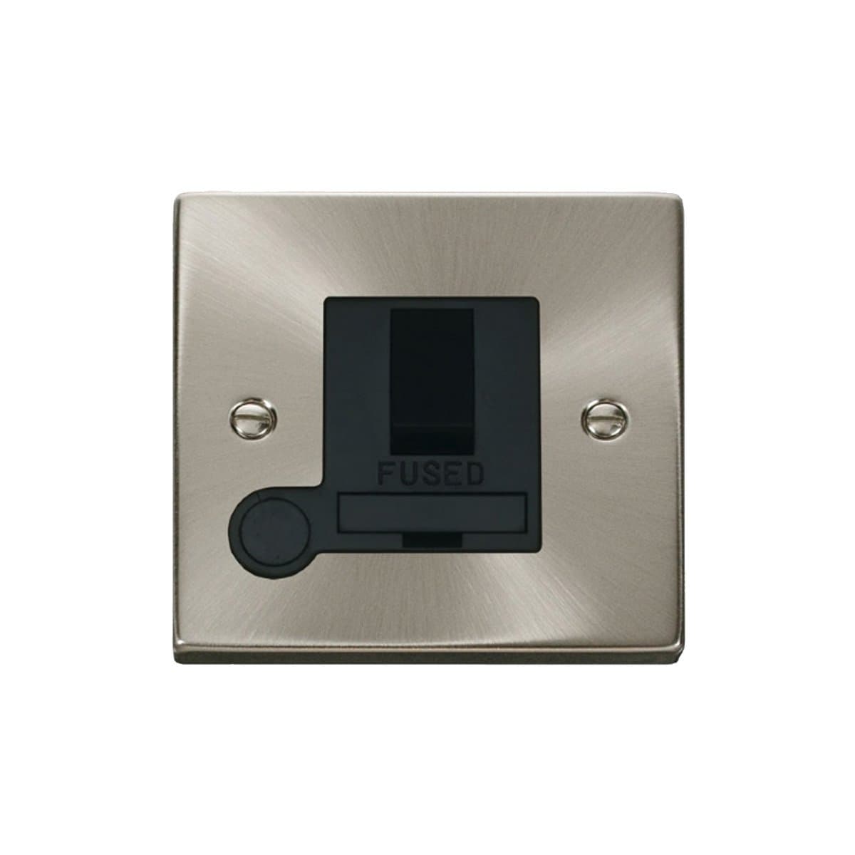 Scolmore Connection Unit, Switched Flex Outlet, Black Insert Victorian VPSC051BK