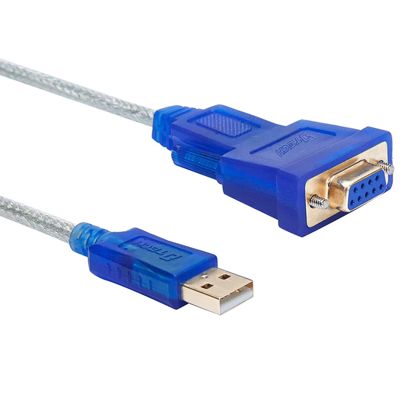DTECH 3 Feet USB to Serial Female Adapter Cable DB9 RS232 to USB 2.0 Cord with Prolific PL2303 Chip Windows 11 10 8 7 Mac Linux (9 Pin 2 Row Connector RS232C Protocol)
