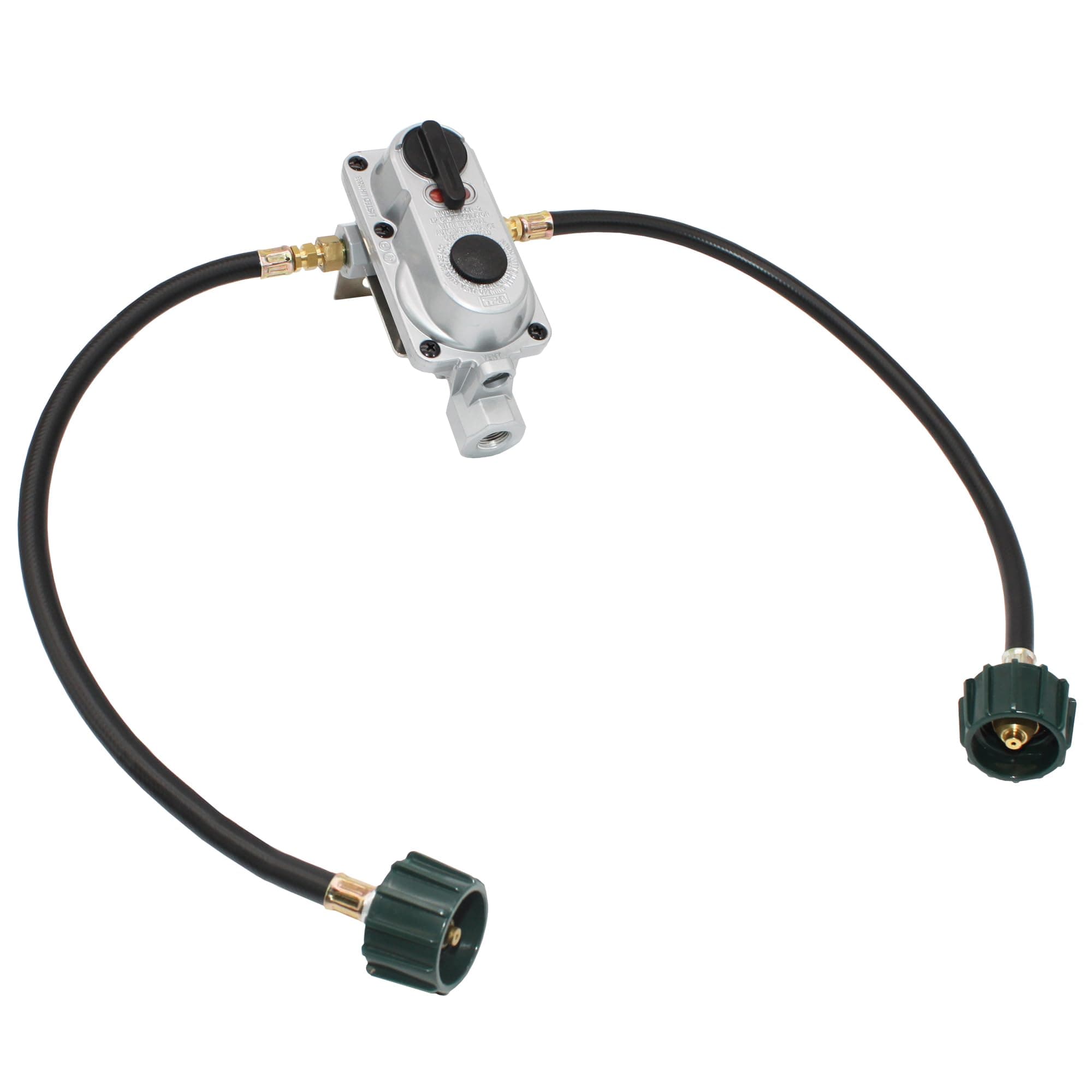 Flame King KT18ACR-2 2-Stage Auto Changeover LP Propane Gas Regulator with Two 18-inch Pigtails for RVs, Vans, Trailers