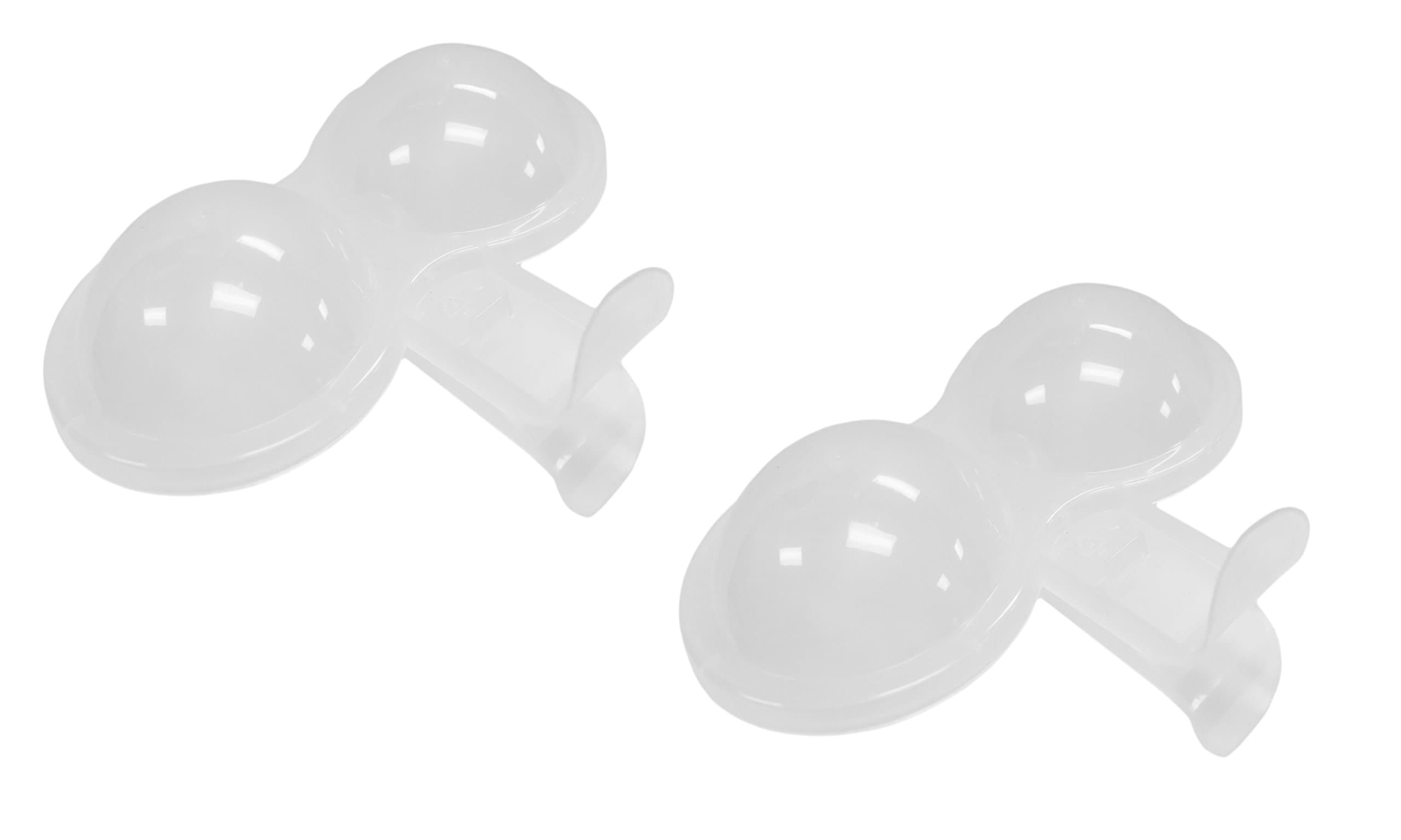 Plastic Clear White Egg Poacher-Microwave Safe Double Egg Poacher with Heat-Resistant Plastic-Cooks Eggs Perfectly! (2)