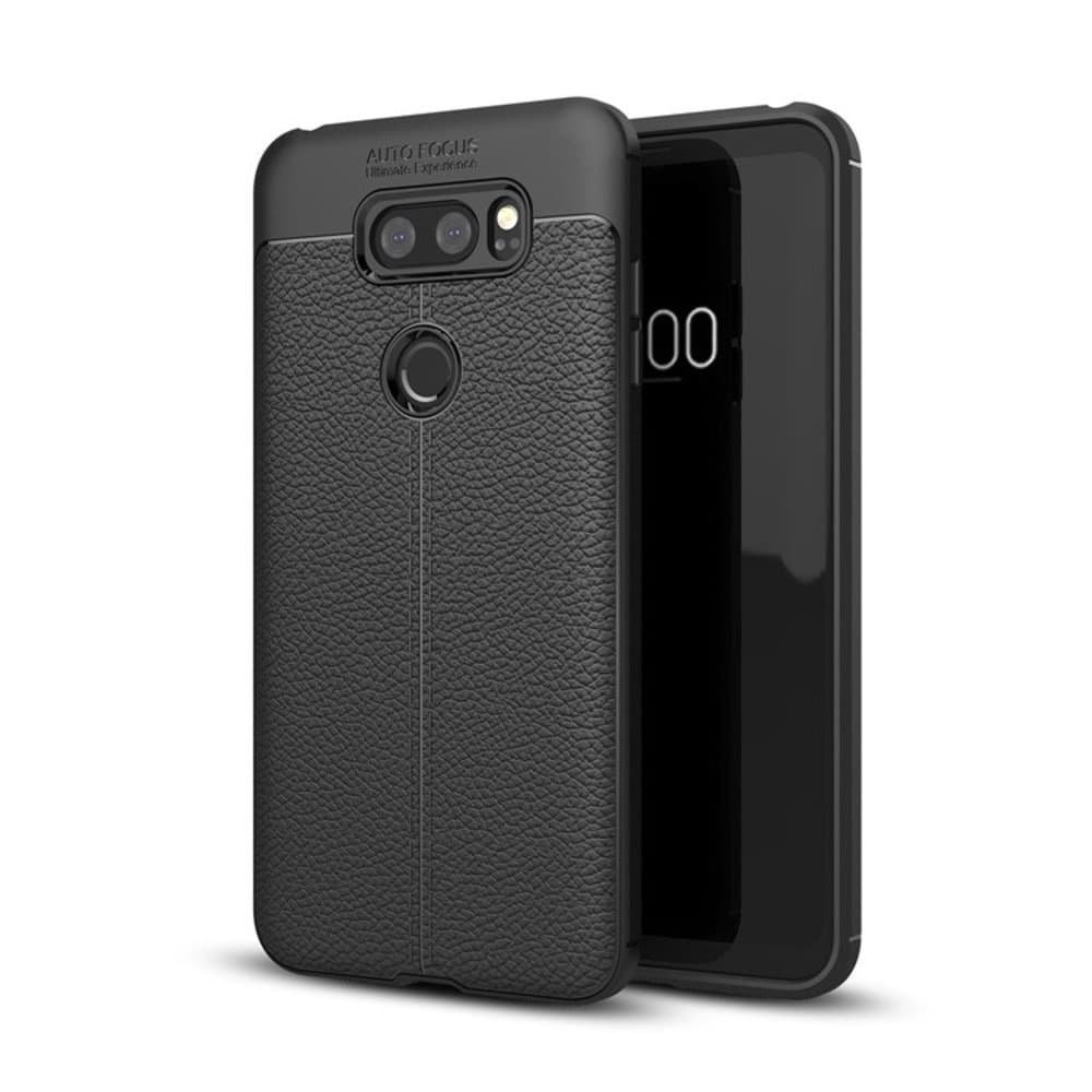LG V30 Case, Tessera [007][Black] - Leather Texture Back + Shock Absorption + Minimalistic + Protection + Luxury Slim Fit TPU Case for LG V30 (2017)