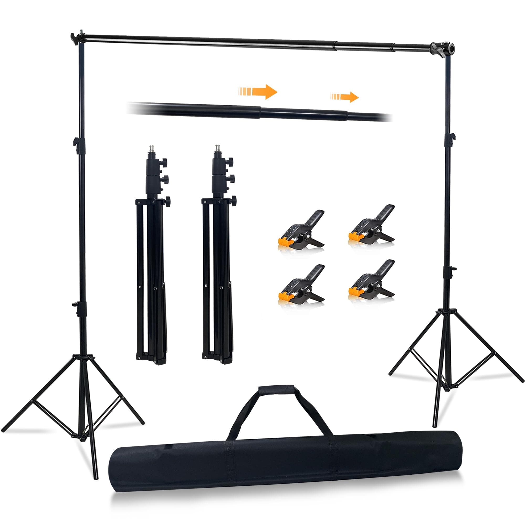 Photo Studio Backdrop Stand Support System,10'x10' Adjustable Backdrop Stand ...