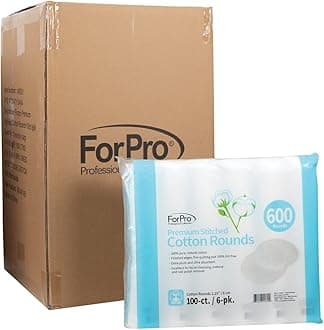 ForPro Professional Collection Premium Stitched Cotton Rounds, 100% Pure Cotton Pads for Removing Makeup, Nail Polish and Cleansing Face, 7200-Count (Pack of 72-100 Cotton Rounds)