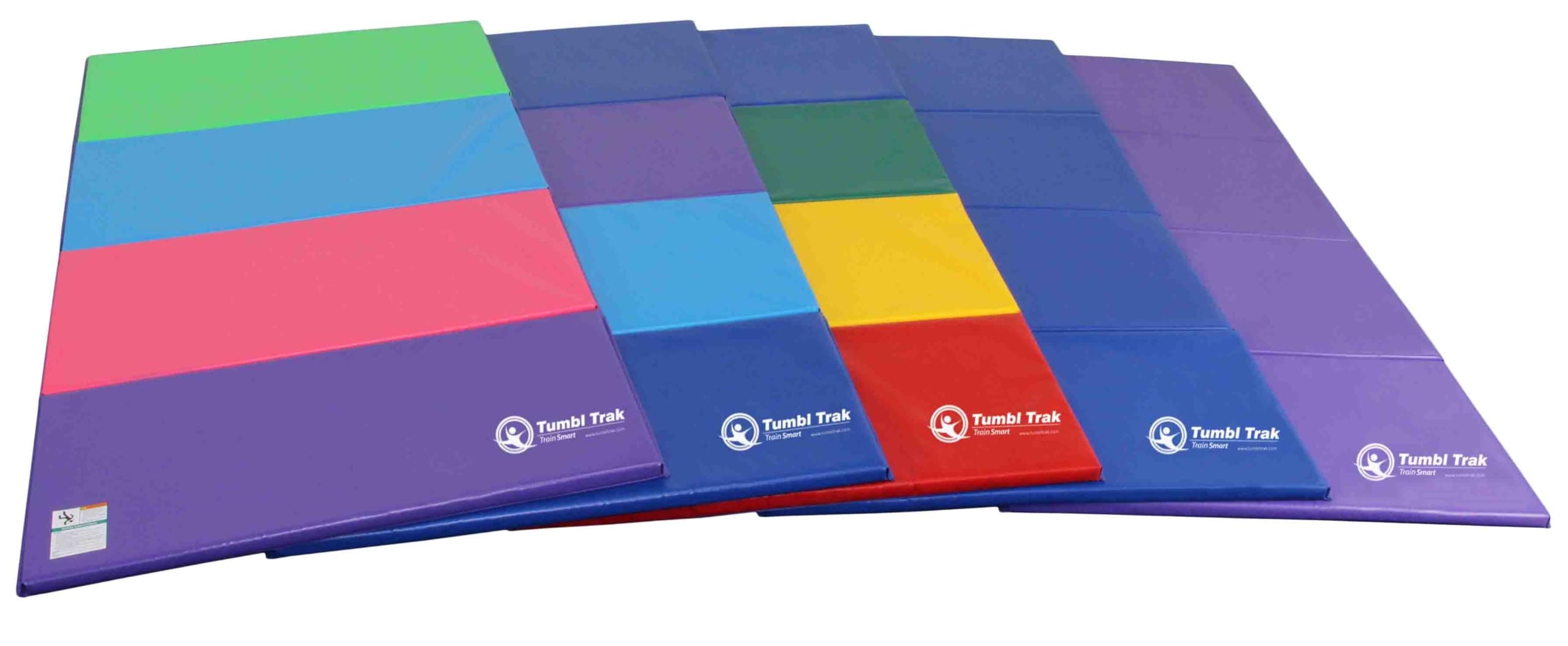 Tumbl Trak Folding Gymnastics Tumbling Panel Mat - 3 Lengths & 2 Thicknesses - Professional Panel Mat for Gymnastics and Cheerleading