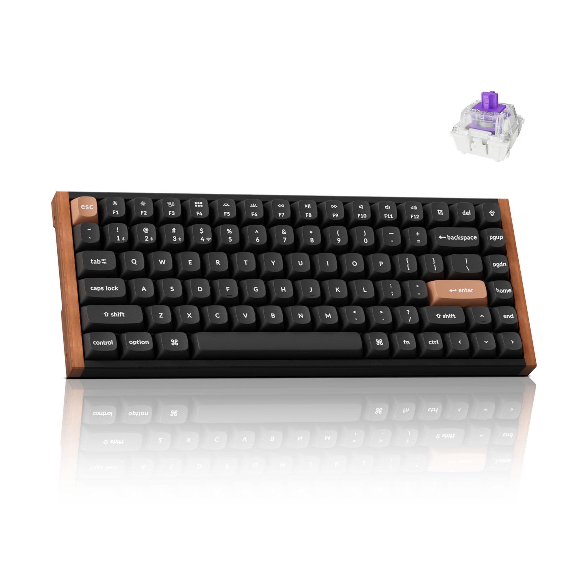 Keychron K2 HE Wireless Custom Mechanical Keyboard - Hall Effect Magnetic Switch, Rapid Trigger, 2.4G/Bluetooth 5.2/USB-C, QMK/VIA, Aluminium & Wood, RGB Backlit(Mac/Windows/Linux), US Layout