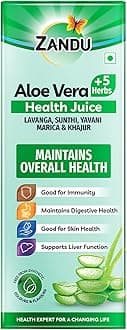 Aloe Vera + 5 Herbs Health Juice | Ayurvedic Immunity Booster | Good for Digestive Health, Skin Health & Liver Function | No Added Sugar (1000ml)