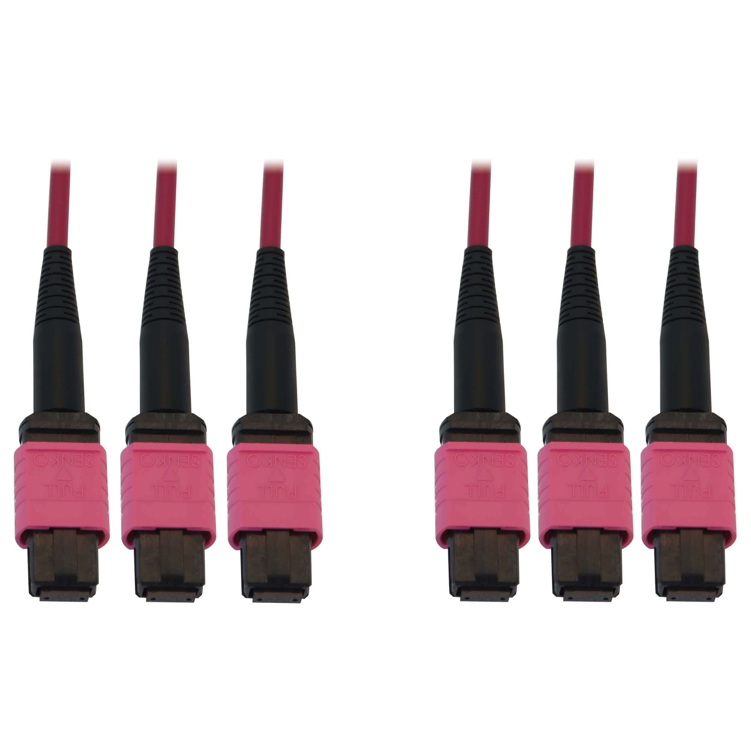 Tripp Lite Multimode Fiber Optic Cable, 50/125 OM4 MTP/MPO (3xF/3xF), 24-Strand, 40/100/400GbE, LSZH Jacket, Magenta, 45 Meters / 147.6 Feet, Lifetime Limited Manufacturer's Warranty (N858B-45M-3X8MG)