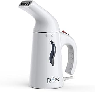 Pure Enrichment PureSteam Portable Fabric Steamer - Handheld Travel Garment Steamer Removes Wrinkles & is Safe on All Fabrics - Fast-Heating, Lightweight, Auto Safety Shut-Off, & Long Cord (White)