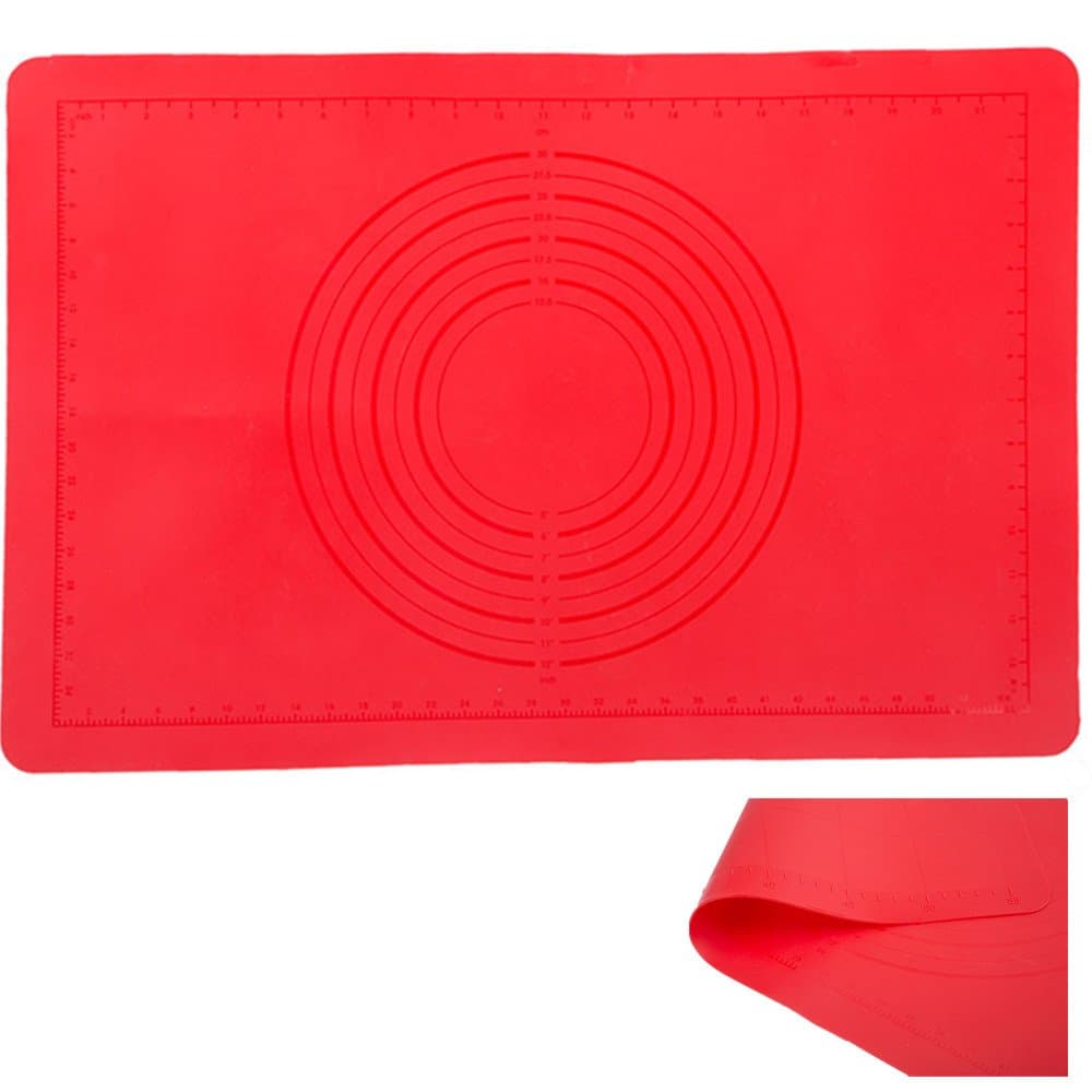 Double-sided Premium Large Silicone Baking Mat with Measurements, 23.4'' X 15.5'' Pastry Pad, Dough Rolling Mat, Large Heat Resistance Table Placemat