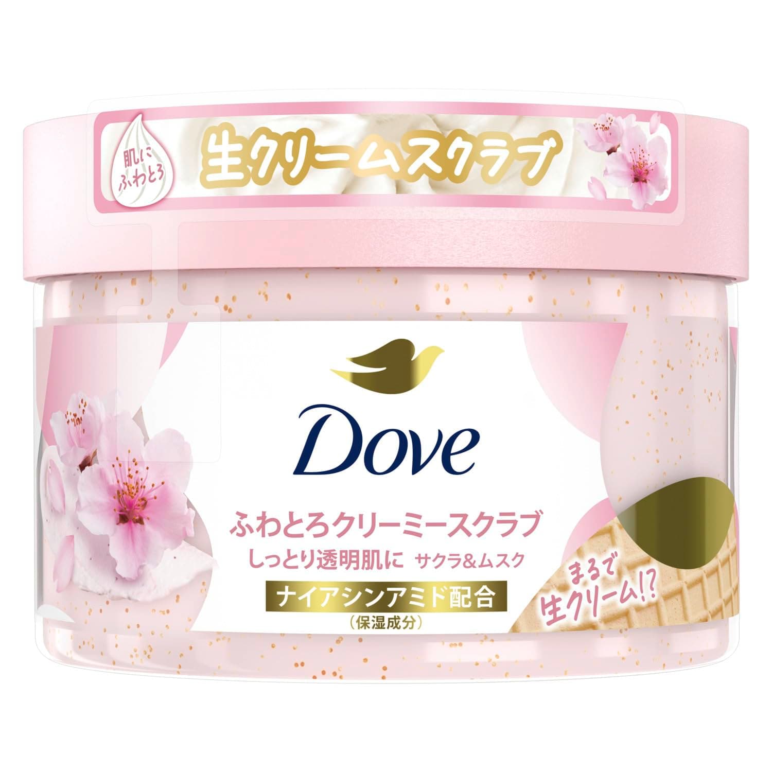 Dove Sakura & Musk Creamy Body Scrub Exfoliating Care for Dark Spots and Radiance Gift Main Body 298g (10.5 oz)