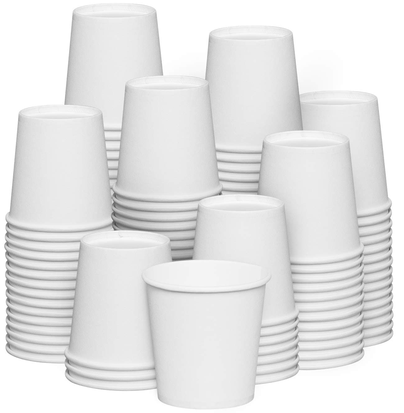 [4 oz. - 120 ml - 300 Count] Disposable White Paper Cups - Eco-Friendly Hot Coffee Cups for Beverages, Tea, & Espresso