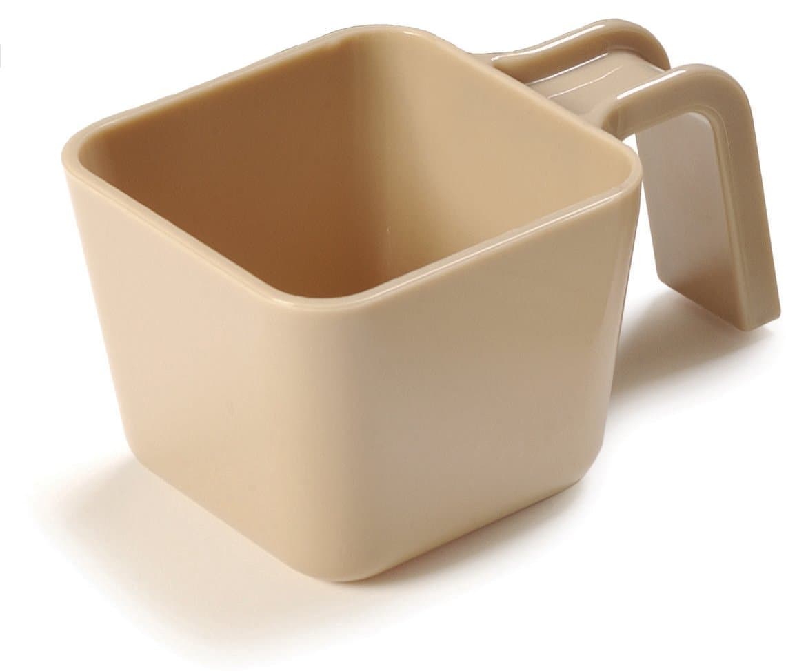 Carlisle 49112-106 Polycarbonate Portion Cup with U-Shaped Handle, 12-oz. Capacity, 2.95" x 3.38" x 5.5", Beige (Case of 6)