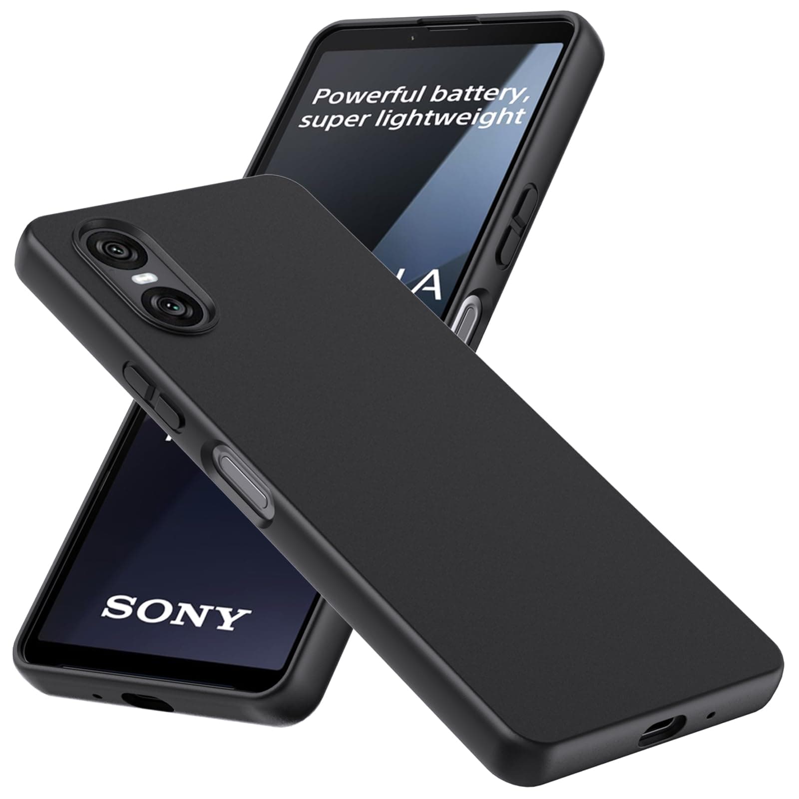 WFTE Case Compatible with Sony Xperia 10 VI, Soft TPU Ultra-Slim Stylish Protective Cover for Sony Xperia 10 VI Phone Case[Drop Protection, Non-slip] - Matte Black