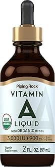 Piping Rock Vitamin A Liquid Drops | 2 fl oz | with Organic MCT Oil | Non-GMO, Gluten Free Supplement