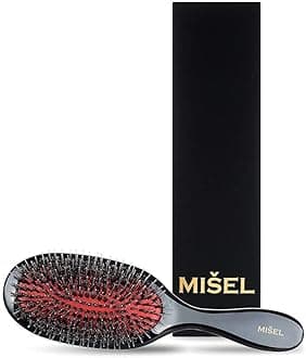 Professional Detangling MIŠEL Hairbrush. (Black) With Free Hair Ties