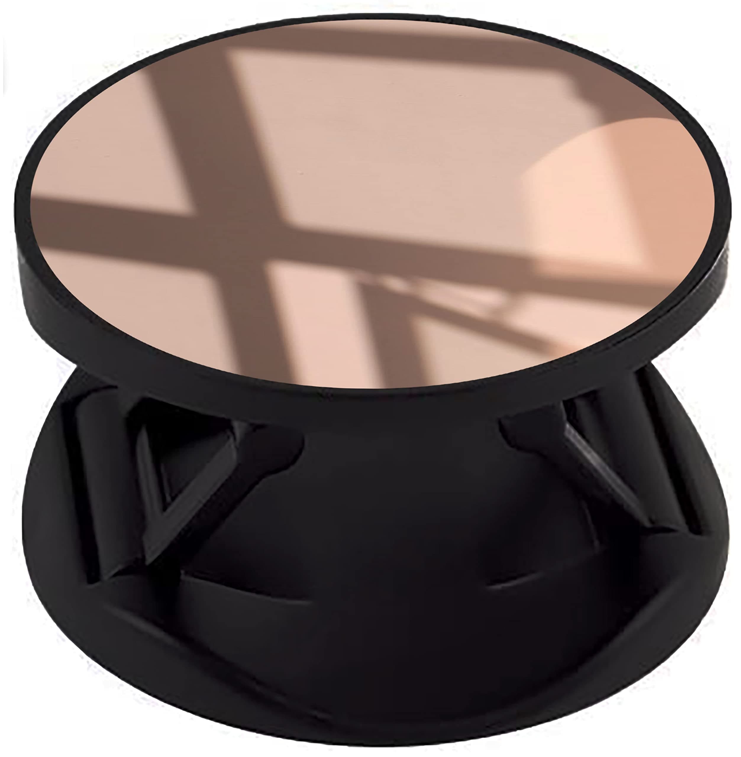 Eggshell Mobile Finger Grip Back Holder (Sockets) Premium Glossy Finish Effect with Black Expanding Stand and Fold Compatible All Basic Cell Phone & Tablets (Mirror Copper)