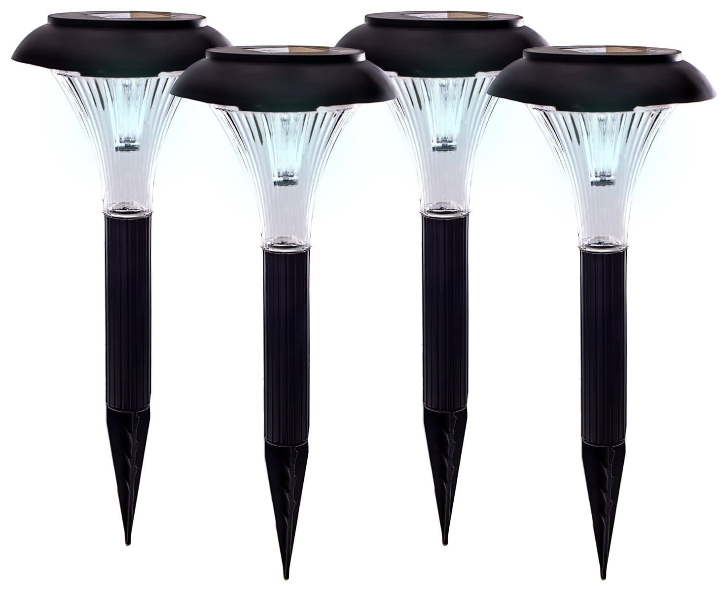 Solar Powered LED Garden Stake Lights Perfect for Path, Patio, Deck, Driveway Featuring 2X Lumen Weatherproof Construction Energy Saving Long Lasting no Wires & Easy Install (4 Pack)