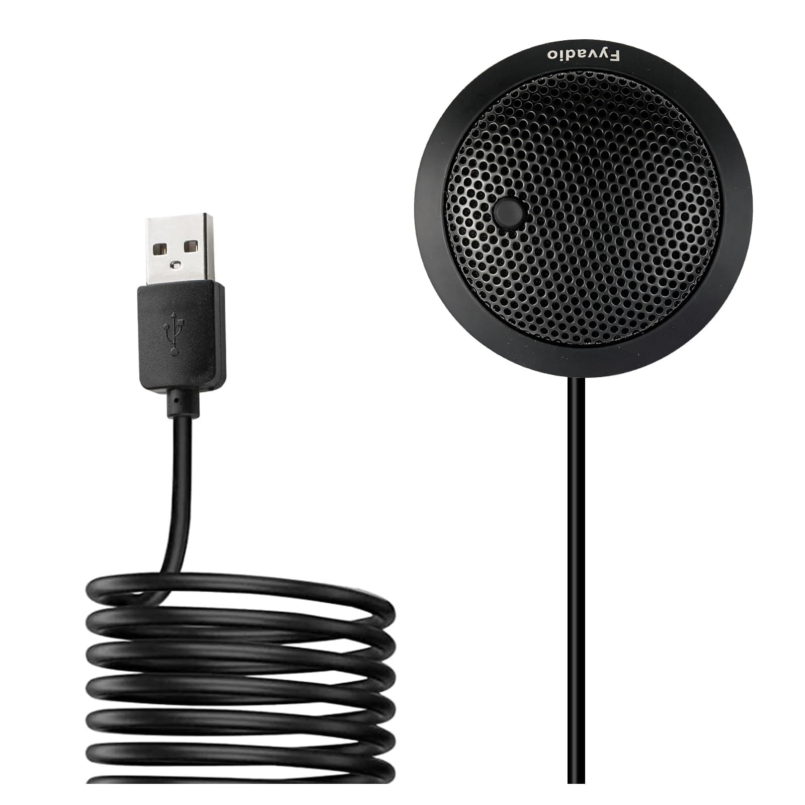 USB Conference Microphone, USB Microphone for Computer, 360° Omnidirectional Condenser PC Laptop Microphone with Mute Button for Online Meeting/Class, Zoom Call, Chats, Streaming, Plug & Play