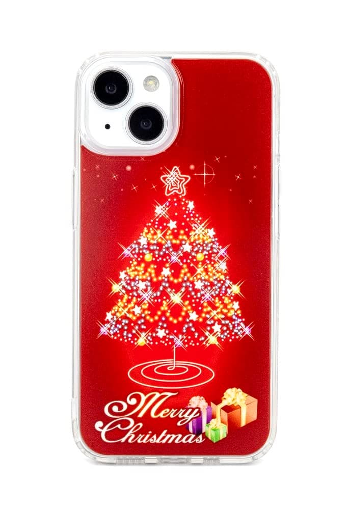 FAteamll Christmas Case for iPhone 14, Glitter Christmas Tree Pattern Shockproof Hard PC+TPU Bumper Cute Phone Cover Compatible with iPhone 14 (6.1 inches)