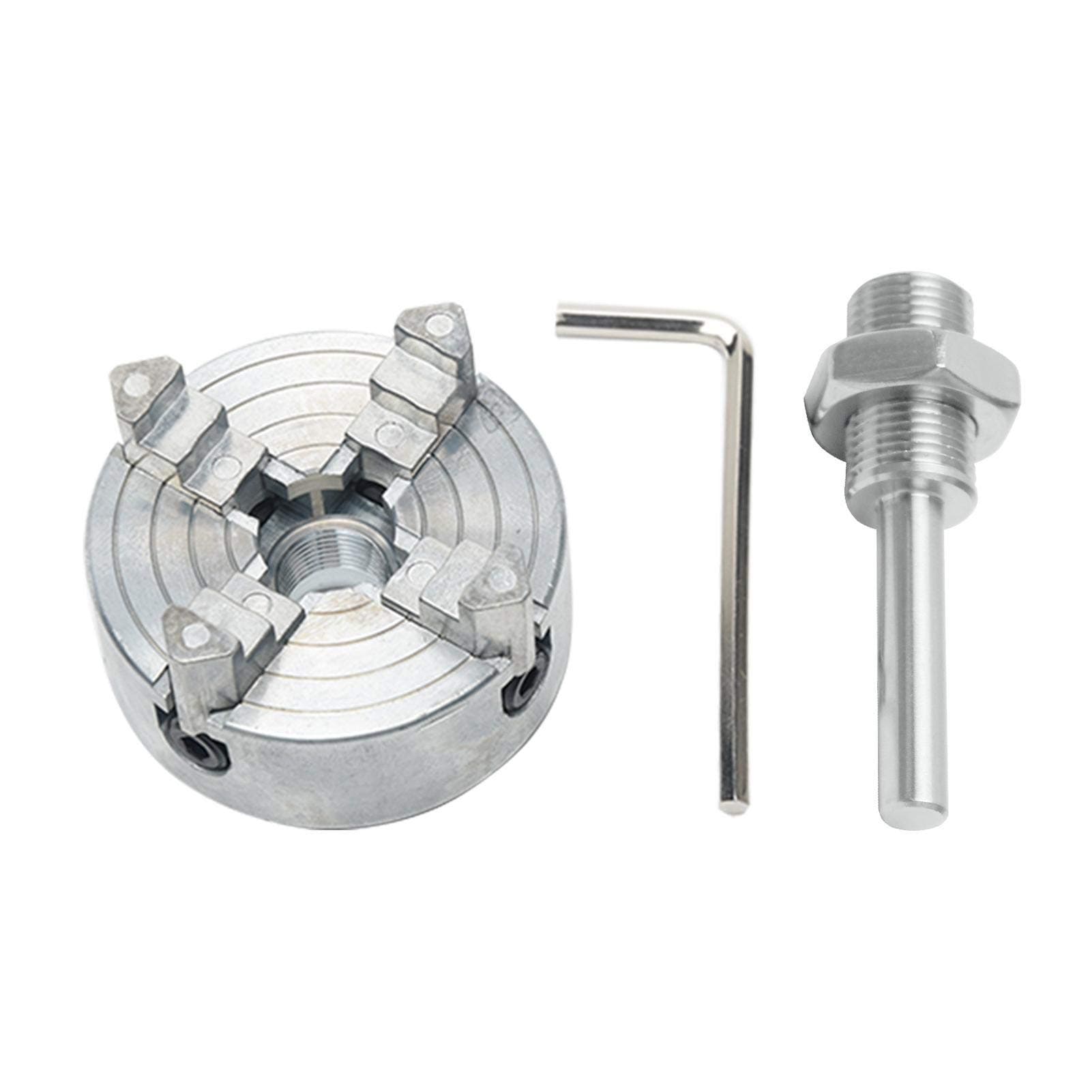 Z011 Mini Lathe Chuck Set - 3/4 Jaws, Self-Centering, Connecting Rod, Zinc Alloy Extension for Electric Drill Chuck (Size C)