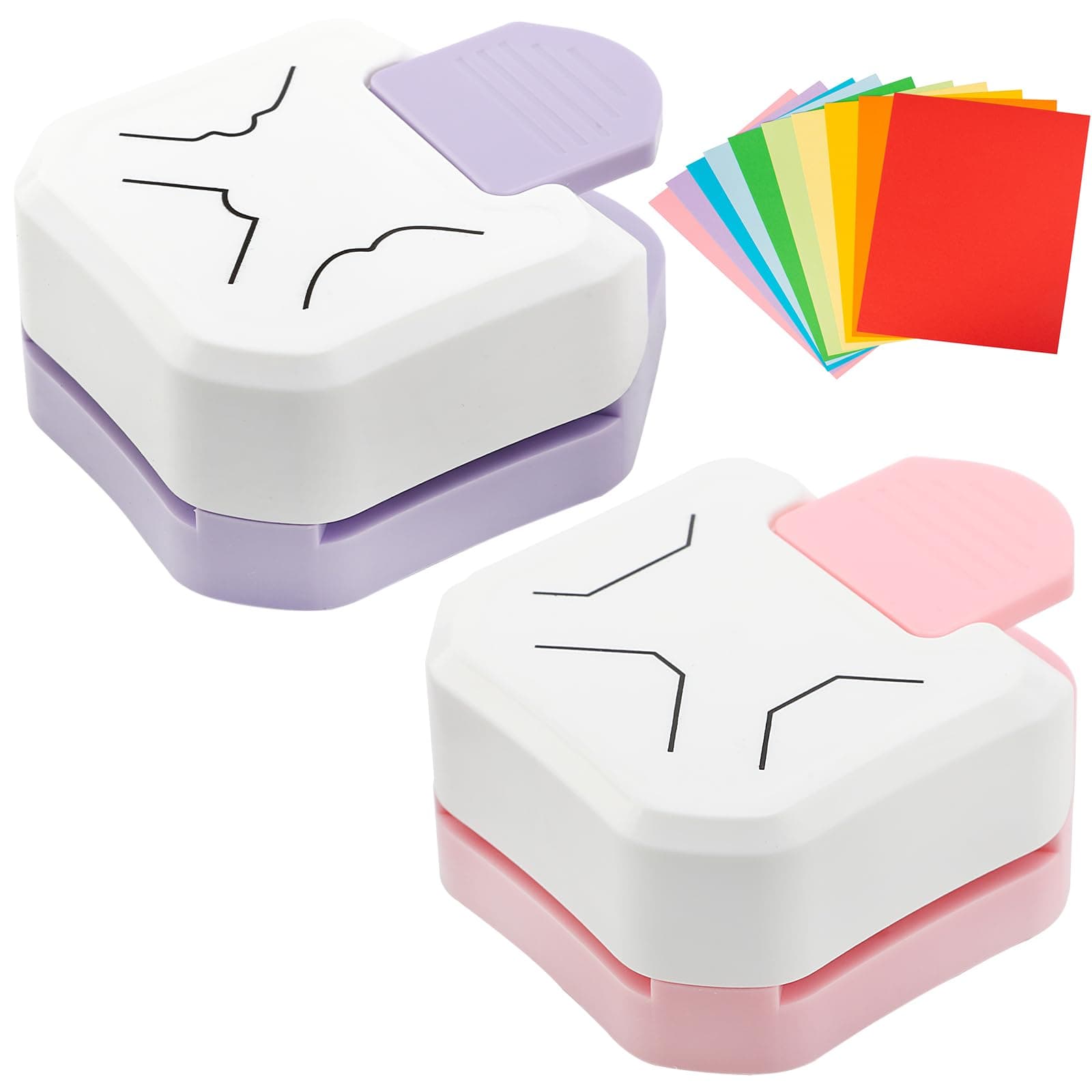 2Pcs 3-in-1 Corner Punch Set with Angle & Decorative Edge Blades, Multi-Function Corner Cutter for Photo Albums, Cards & Scrapbooks, Professional Paper Punches for Crafting & DIY Projects