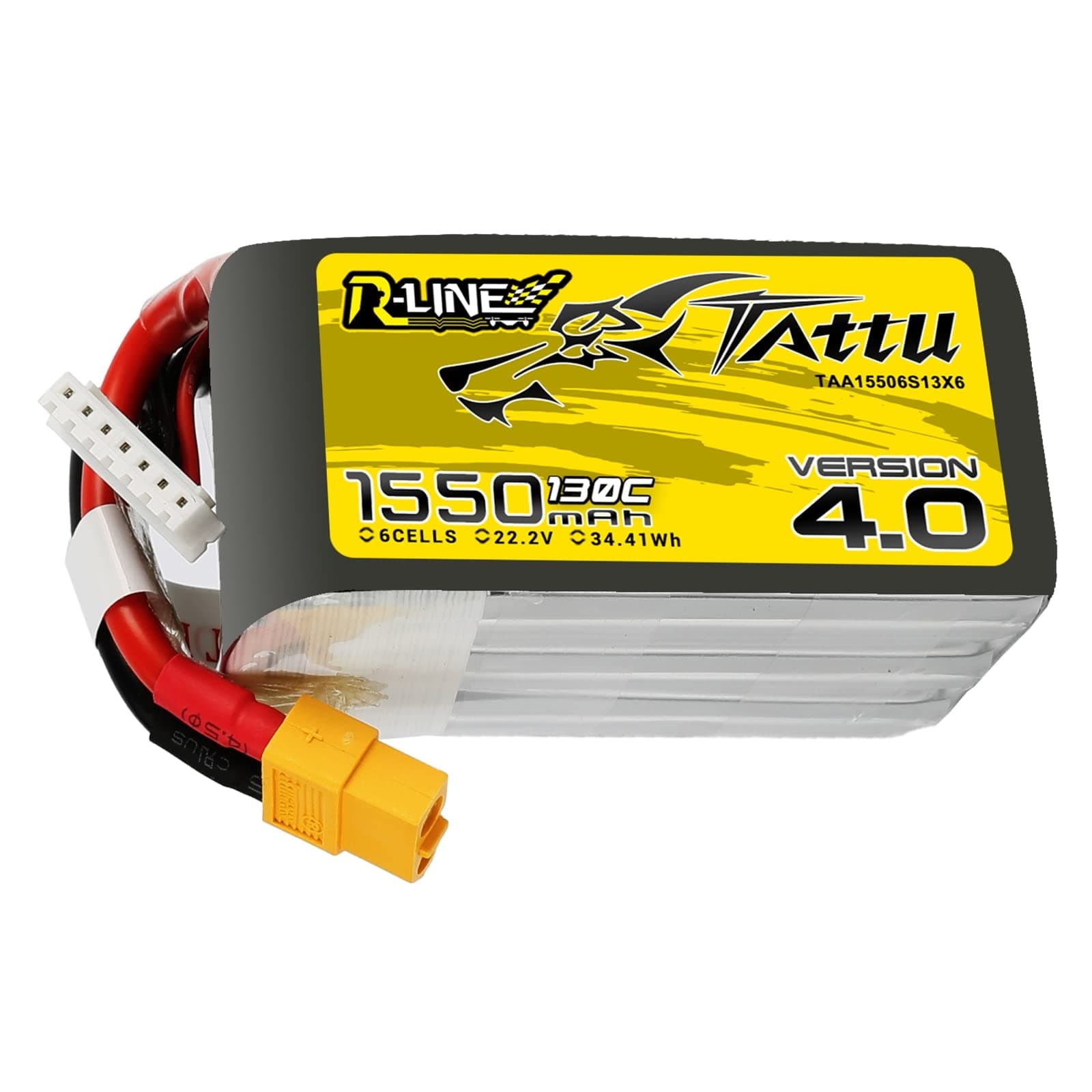 R-Line Version 4.0 6S Lipo Battery 22.2V 130C 1550mAh Lipo Battery Pack with XT60 Plug for Racing