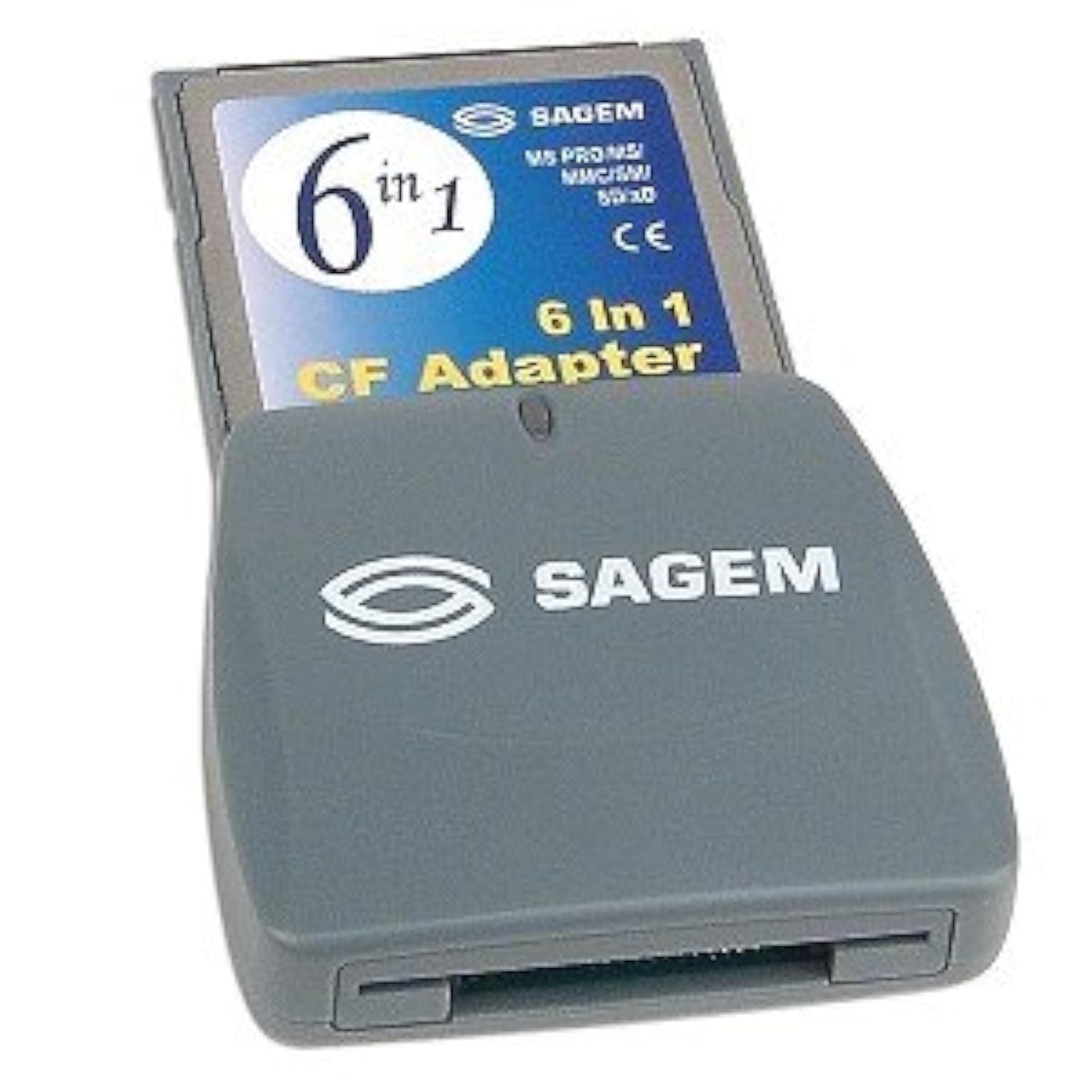 Sagem CompactFlash to MS Pro/MS/MMC/SM/SD/xD Card Adapter - Turn your CF Type I Card Slot into a 6-in-1 Card Reader!