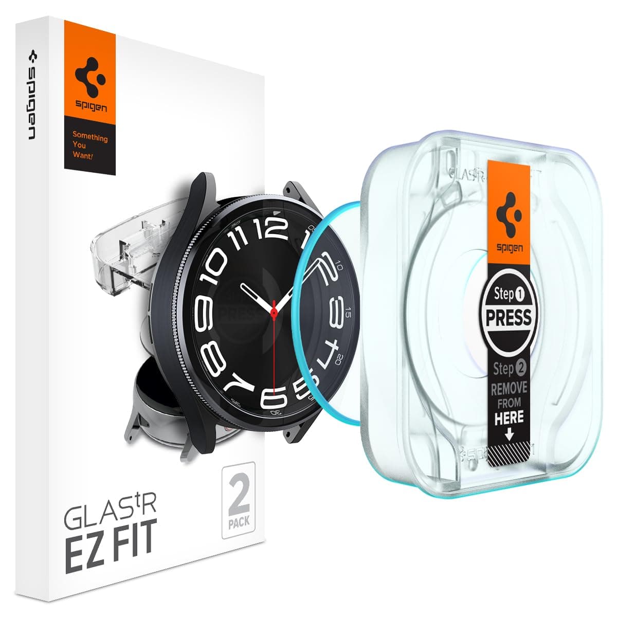 GLAStR EZ Fit [2-Pack] designed for Samsung Galaxy Watch 6 Classic 43mm Tempered Glass Screen Protector with Auto Align technology install kit - 2 PACK