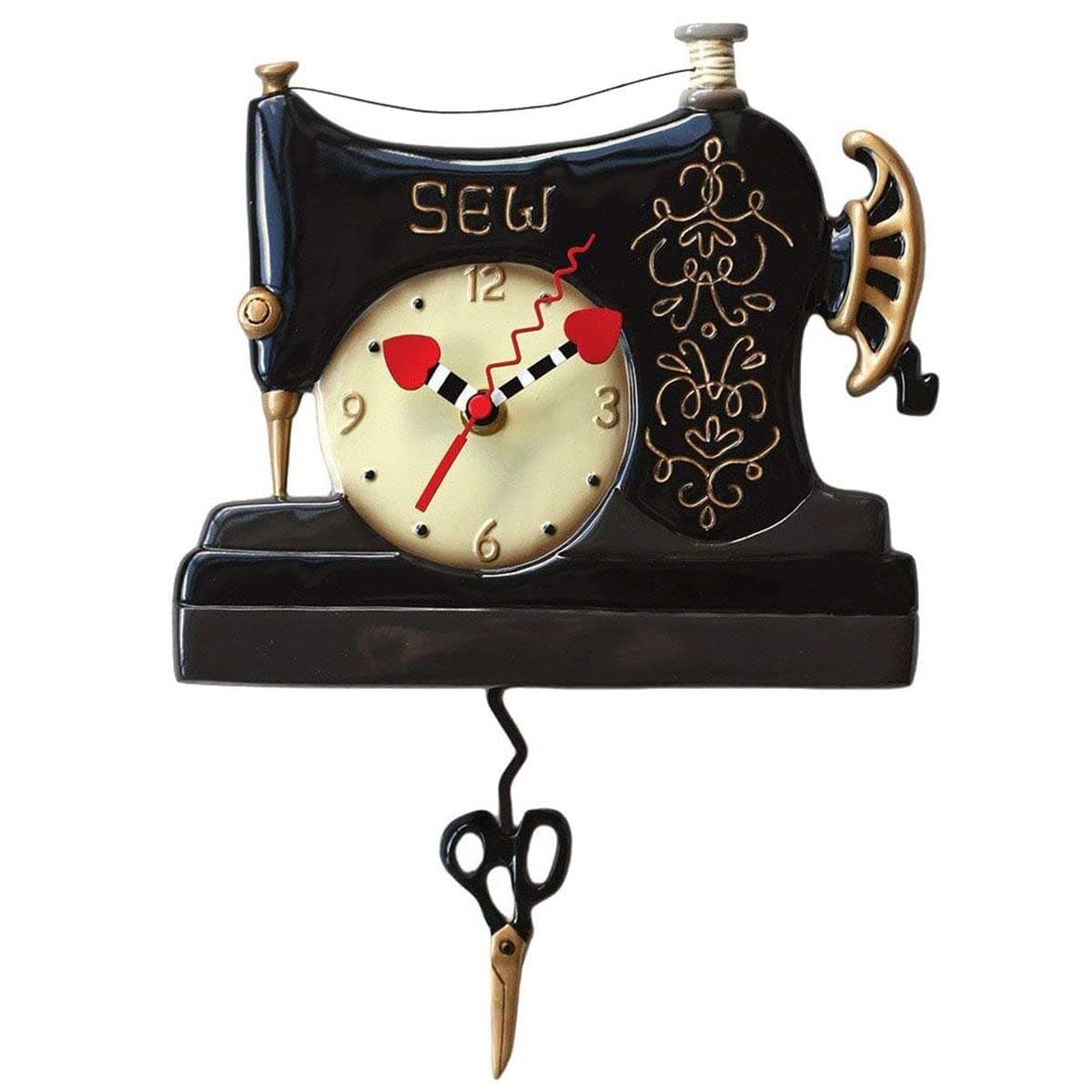 Vintage Stitch (Black Sewing Machine) Clock