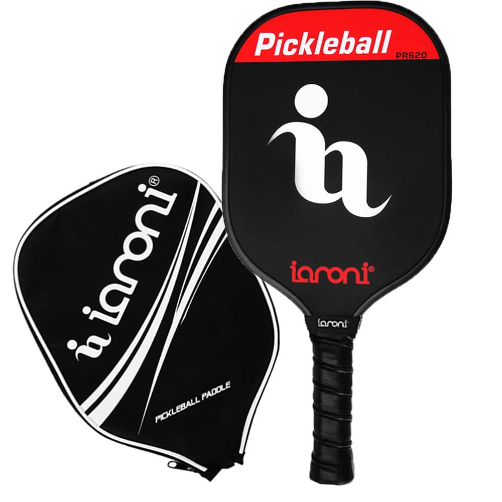 ianoni Graphite Composite Pickleball Paddle Pickleball Racket with Graphite Face & Polymer Honeycomb Core,Balanced Weight,Low Profile Edge,Meets USAPA Specifications (Red)