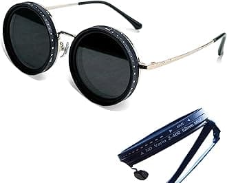 Adjustable Tint Sunglasses Polarized Round Lenses with ND Filter, 9 Gears, Ideal for Beach, Fishing, and Outdoor Activities