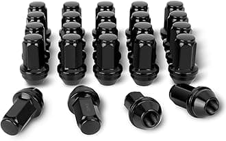 M14x2 Lug Nuts 24PCS OEM Factory Style One-Piece Large Acorn Seat for 2000-2014 Ford F150, 2003-2014 Expedition Lincoln Navigator Stock Wheels, Black Wheel Lug Nut with Cone Seat,7L1Z1012A 611288