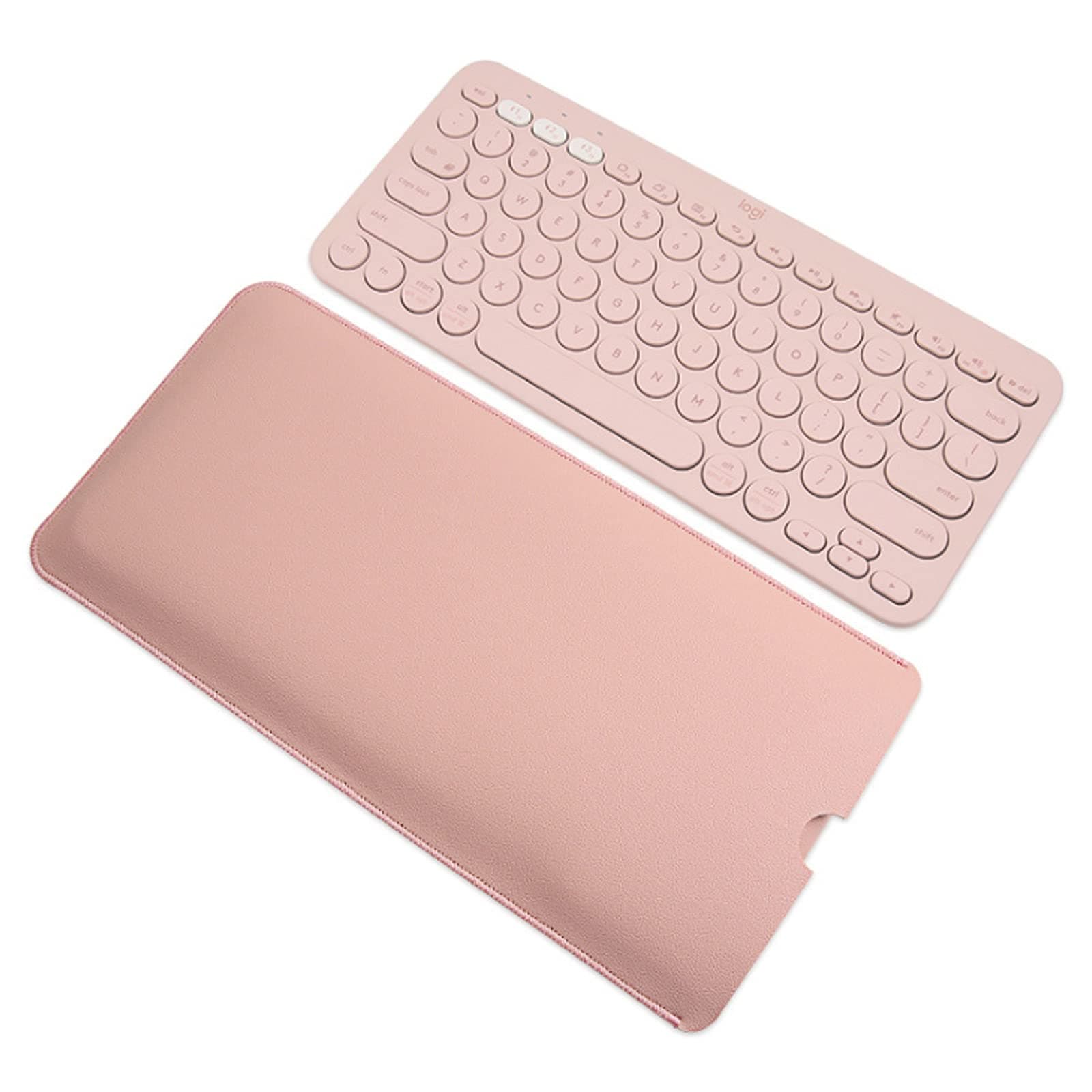 PU Leather Keyboard Sleeve Case for Logitech K380 Wireless Bluetooth Multi-Device Keyboard, Logitech K380 Mac Keyboard Cover Skin-Pink