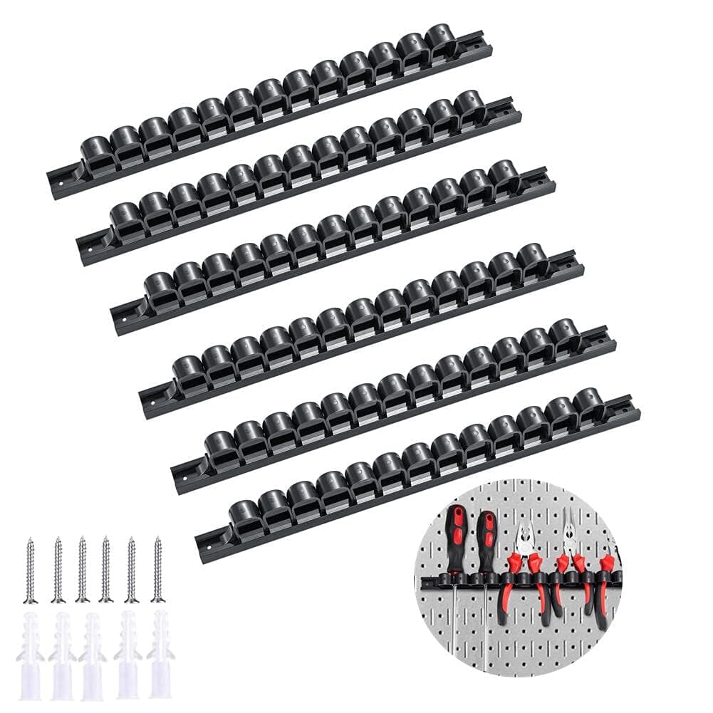 3-HScrewdriver Organizer,6 Pack Screwdriver Holder,Tool Holder,Tool Organizer Wall Mount for Wrench Plier Screwdriver Organization for Craftsman Gift